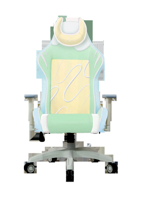 Armrest Green Cream Ergonomic Gaming Chair Metal Frame BIFMA Office Chair