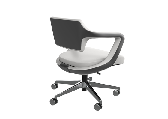 pvc Fixed Armrest Executive grey swivel desk chair With Nylon Castor