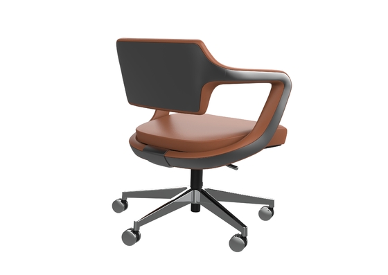 Pink Cream Colour Ergonomic Office Chair With Metal Frame