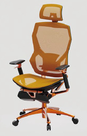 PP GF Yellow Ergonomic Office Chair With Footrest Breathable