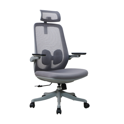 Smooth Gas Spring Ergo Swivel Chair Grey High Back Mesh PA6 GF30 Armrest