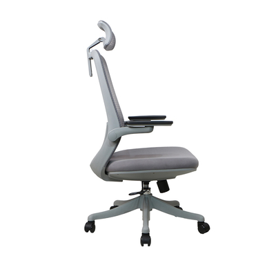 Smooth Gas Spring Ergo Swivel Chair Grey High Back Mesh PA6 GF30 Armrest