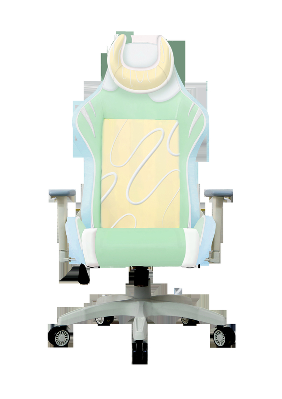 Armrest Green Cream Ergonomic Gaming Chair Metal Frame BIFMA Office Chair